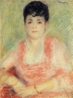 Ренуар Портрет женщины в розовом платье 1880г